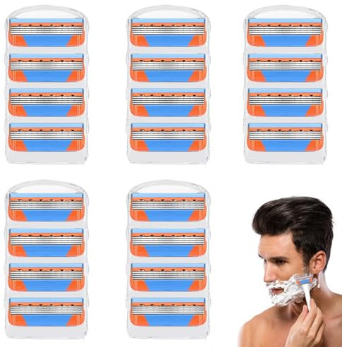 20 Stück Rasierklingen für Gillette Fusion 5, Klingen Herren für Nassrasierer