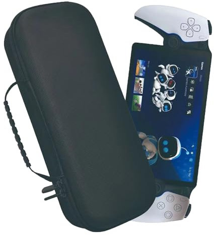 CERFFOOL Hard Storage Carrying Case for Sony PS5 PlayStation Portal Remote Player Handheld Console Handheld Resistant EVA Travel Organizer for Game Console Accessories (Black)