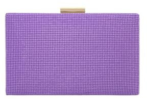 MODELISA - Bolso Clutch Cartera de Mano Fiesta Cadena De Hombro Boda Evento Noche Mujer (Morado)