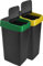 LAVV HOUSEWARES LTD Double Plastic Indoor Recycling Bin with Swing Lid Top Colour Coded (Green & Yellow, 2 x 60L)