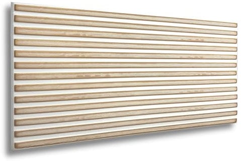 Polystyrol 3D Paneele, Deckenpaneele XL Wandpaneele, Dekoren, Styropor LamellenImitat, Decken - Wandverkleidung, 3mm dick - 100x50cm 2m² - 4 Stück (Weiß - Gold 3D Slats XL)