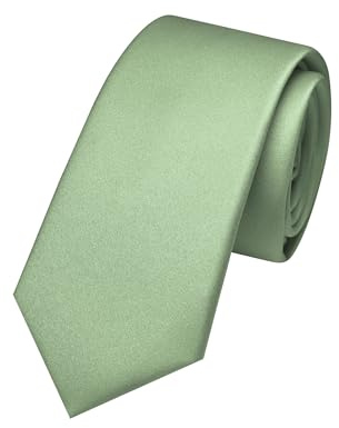 JEMYGINS Cravate fine de 6,1 cm de couleur unie pour homme pour fête de mariage (6 cm), vert sauge, taille unique