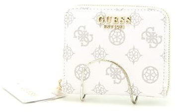 GUESS Laurel SLG Small Zip Around Wallet White Logo