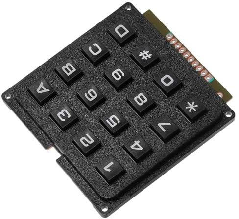 LAPYAPPE Mikrocontroller Tastaturmodul Schwarz mit 16 Tasten, Kunststoff | Tastaturarray mit Tastenschalter, Taktiles Bediengefühl, für Industrielle Umgebungen