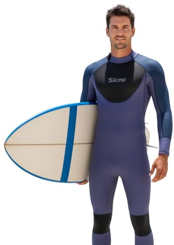 Sikma Men’s Wetsuit 3mm Neoprene Surfing Diving Suit Full Sleeves Back Zip Full Body Suit Flexible and Comfortable Perfect for Swimming, Scuba Diving, Snorkeling