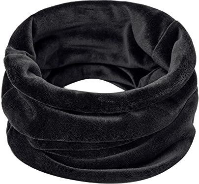 Nidddiv Compatible avec les vêtements de scooter hommes hiver ski protège-nuque femmes et hiver velours doré coupe-vent tour de cou écharpe de col épaissi coupe-vent écharpe d'hôtesse, Noir , taille