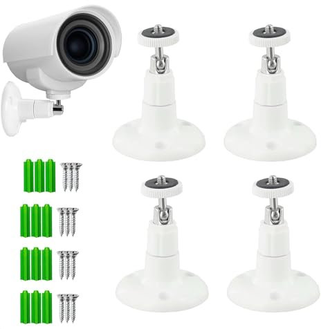 4 Stück Ring Kamera Halterung, Kamera Halterung, Ring Kamera Outdoor Halterung, 360 Grad Verstellbar für Innen und Außen, Kamerahalterung Sicherheitskamera Halterung für Innen und Außen (Weiß)