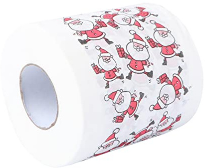COLLBATH Papier Toilette Imprimé Motif Noël Papier Hygiénique Décoratif Confortable Usage Domestique Fête Noël Hiver