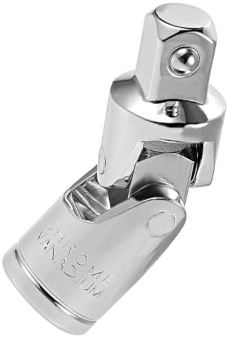 TA-VIGOR 1/2 Inch Drive Universal Joint Socket, Cr-V Spring Loaded Impact Swivel Adapter Set for Ratchet and Wrench, Chrome Vanadium Steel Socket Adapter for Automotive Repair and DIY