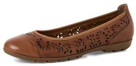 MARCO TOZZI Damen Ballerinas weiches Feel Me Fußbett Leder weiches Innenfutter Elegant