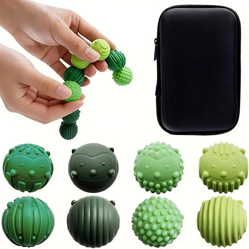 JISPUL Magnetic Sensory Fidget Balls, 8Pcs Magnet Balls Fidget Toys for Adults & Teens with ADHD, Autism, Anxiety, Weighted Magnetic Fidget Balls for Travel, Office & Stocking Stuffers