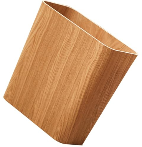 DIYEAH Poubelle de Chambre en Bois Khaki, Simple, Moderne et Portable | Conteneur à Ordures, Bureau ou Maison, Robuste et Sûr, Évite L'accumulation de Papier