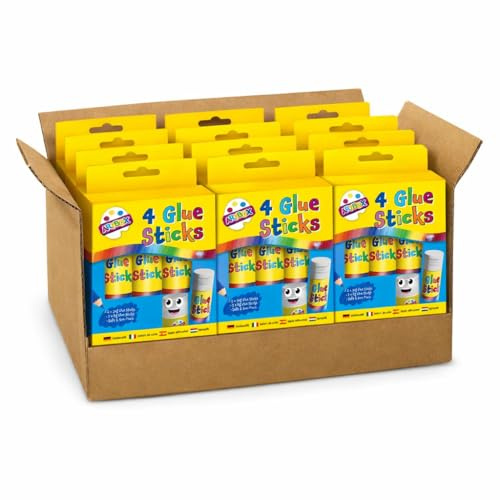 Sixstore 48 Glue Sticks Bulk Pack – 24 Large & 24 Small All Purpose School & Craft Glue Sticks, Strong Adhesive for Classroom, Office & DIY Projects