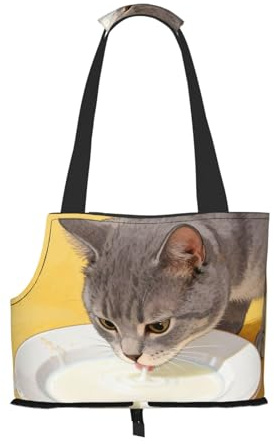 Cat Milk Saucer Pet Carrier Bag-Foldable Travel Tote For Small Dogs Cats, Portable Soft Sided Pet Crate With Seatbelt For Cat Puppy