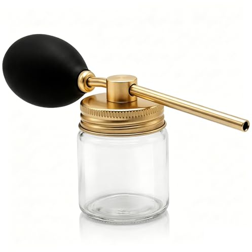 Aetherize Pulverizador de polvo Plumero de tierra de diatomeas con bolsas de aire de silicona y varilla de metal, plumero de polvo - Pulverizador dorado