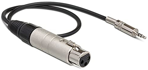 Hosa MIT-156 Impedance Transformer, XLR3F to 3.5 mm TRS, 18 Inch