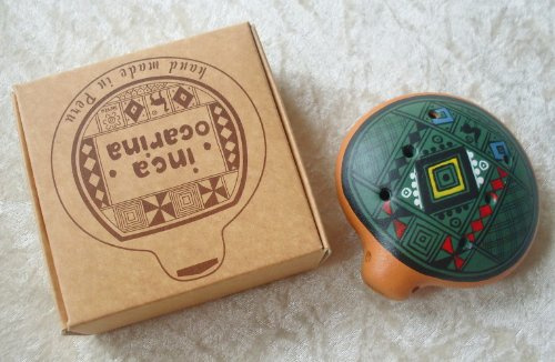 Inkaflöte Ocarina, traditionell aus Peru, Fairtrade, grün