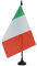 AZ FLAG - Drapeau De Table Italie 21x14 cm - Petit Drapeau Italien De Bureau 100% Polyester Avec Hampe De 25cm Et Socle En Plastique Noir