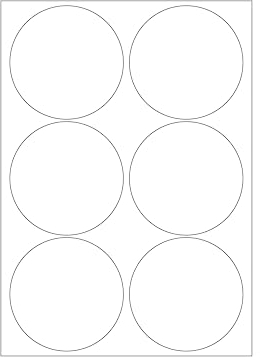 MADE IN GERMANY 30 Etiketten selbstklebend rund 95 mm weiß permanent klebend auf Bogen A4 (5 Bögen x 6 Etik.) CS Label – Universaletiketten zum Beschriften und Bedrucken