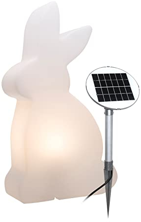 8 seasons design Shining Rabbit 70 cm (Solar) Outdoor LED Lampe Hase, Dämmerungssensor, warmweißes Licht, Solarpanel, Garten, Terrasse, Balkon