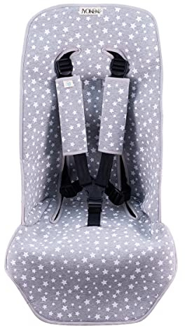 JYOKO KIDS Universal Matratze gepolsterten + Schutz des gepolsterten Geschirr für Kinderwagen (WHITE STAR)