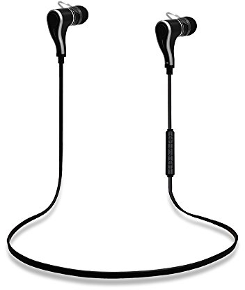 @tec N65096 Bluetooth 3.0 Universal Sport Stereo In-Ear Ohrhörer für Samsung Galaxy S7 / LG G5 / Sony Xperia Z5 Premium/HTC 10 / Huawei Mate 8 / Google Nexus 6P schwarz