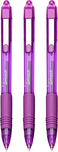 Zebra Z-Grip Smooth Lot de 3 stylos à bille rétractables Violet