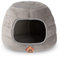 Hollypet Coral Velvet Cat Bed, 2-in-1 Foldable Cat Cave Pet Bed for Cats and Small Dogs, Gray S