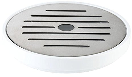 APS 10851 Edelstahl-Auffangwanne mit Anti-Rutsch-Füße, Ø 9, 5 cm, Weiß