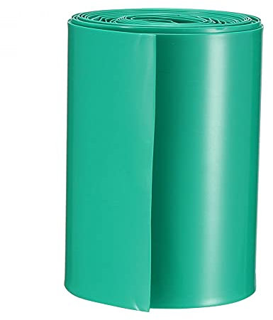 sourcing map 70mm Flat PVC Heat Shrink Tubing Battery Wrap 5m Length for 18650 Battery Green