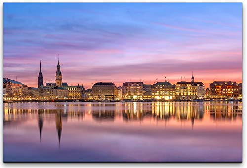 Paul Sinus Art 180x120cm Panorama Hamburgam Abend Wandbild im Großformat