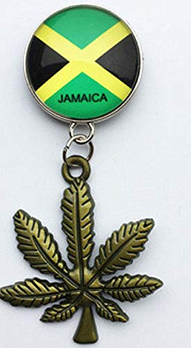 Kühlschrankmagnet, Motiv: Nationalflagge und Cannabisblatt, Jamaika-Kühlschrankmagnet, Souvenir, Geschenk, Heim- und Küchendekoration, Magnetaufkleber, Jamaika-Kühlschrankmagnet