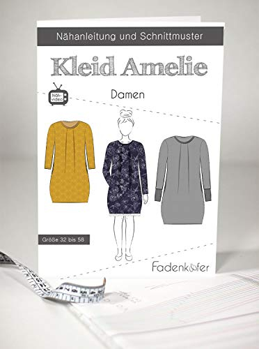 Schnittmuster Fadenkäfer Kleid Amelie Damen Gr.32-58 Papierschnittmuster