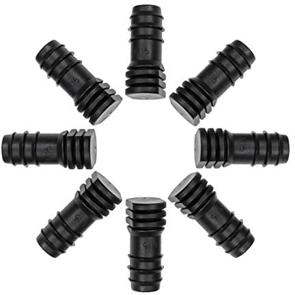 sourcing map Barb Drip Pipe End Closure Cap 16PE Hose Plug Connector for Garden Agricultural Irrigation System, Plastic 10pcs
