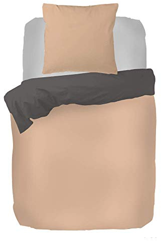 Kayori Shiiba Bettwäsche Baumwolle Bambus 155x220cm 80x80 Peach/Anthrazit 50% Bambus 50% Bio Baumwolle Weich Reißverschluss