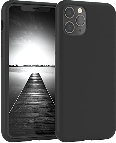 EAZY CASE Premium Silikon Handyhülle kompatibel mit iPhone 11 Pro Slimcover mit Kameraschutz und Innenfutter, Silikonhülle, Schutzhülle, Bumper, Handy Case, Hülle, Softcase, Schwarz