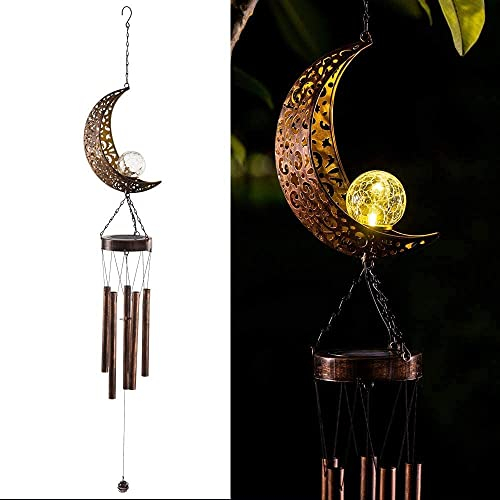 lifemet Solar Windspiel Outdoor Garten - Solar Mond Windspiel Licht Wasserdicht Hängend Mobile Licht Windspiel Licht Hof Rasen Garten Dekoration