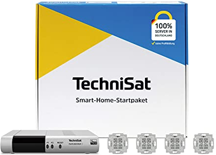 TechniSat Smart-Home Startpaket Rollladen BJ2 - Set mit Zentraleinheit 2 und 4-mal Unterputz Rollladeneinsatz (Z-Wave Funktechnologie, smarte Steuerung per App, für Busch-Jaeger Schalterprogramm)