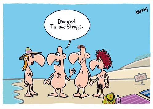 10er-Pack: Postkarte A6 +++ CARTOON von modern times +++ DAS SIND TIM UND STRUPPI +++ KÖPENICKER CG © HILBRING, Oli