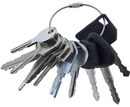 Solarhome 12er Gabelstapler Schlüssel Set: 12 beliebte Schlüssel an einem Ring für Yale, Cat, Clark, Komatsu, Toyota, Doosan, Nissan, Hyster, JCB, Volvo, Tornado, Mitsubishi Gabelstapler