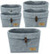 WENKO Filz-Korb Feli, 5er Set, Verwahrungsboxen mit hochschlagbarer Krempe für die Schublade in skandinavischem Design, ideal für Küche, Diele oder Bad, gefertigt aus 100% Polyester, S, M und L, Grau