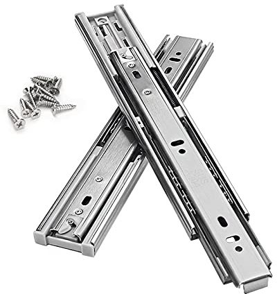 Soft-Close Schwerlastauszüge, Schublade Selbsteinzug, Edelstahl Metall, Seitliche Montage, Schwere Tragfähigkeit Von 50 Kg, Teleskopschienen Für Auszug Schublade