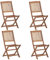 vidaXL 4X Akazienholz Massiv Gartenstuhl Klappbar Gartenmöbel Essstuhl Klappstuhl Stuhl Stühle Gartenstühle Terrassenstuhl Balkonstuhl Holzstuhl
