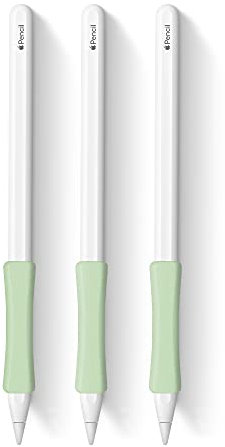 ELETIUO 3 Pack iPencil Grips Case Cover Ergonomic Silicone Sleeve holder Compatible with Apple Pencil 2nd Generation, iPad Pro 11 12.9 inch 2018,Green