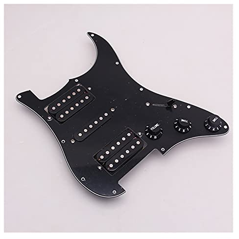 Geladener vorverdrahteter Schwarz HSH 11. Löcher Geladener Pickguard Scratch Plate Für Stratocaster E-Gitarre Pickguard Vorverkabelt