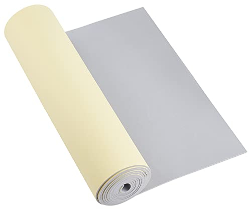 BENECREAT Rouleau de mousse auto-adhésif 200x30cm Feuilles de mousse EVA gris clair de 2 mm d'épaisseur avec support adhésif pour fournitures d'artisanat Halloween Cosplay Scrapbooking