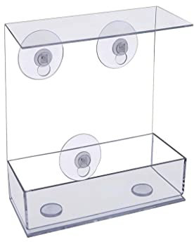 Window Bird Feeder Wild Table Hanging Suction Perspex Clear Viewing Seed Nut