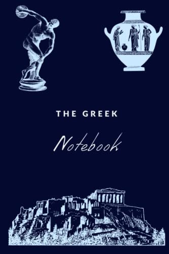 The Greek Notebook: Classy Deep Blue Greek Notebook Black Lined 120 pages Journal