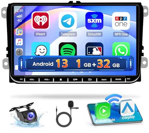Hikity Adroid Wirele CarPlay Car Radio with GPS for VW Golf 5 6 Paat Tigua 9 Ich Touchcree Bluetooth Car Stereo with Scree Suort Adroid AutoWiFiFM Rear CameraCau