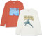 Amazon Essentials Disney | Marvel | Star Wars Men's Long-Sleeve T-Shirts, Pack of 2, Marvel Comic Logo/Marvel Black Panther, L